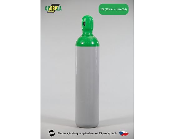 Fľaša oceľová ARGON/CO2 20 l ( ZMESNÝ PLYN )